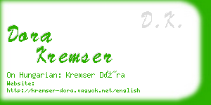 dora kremser business card